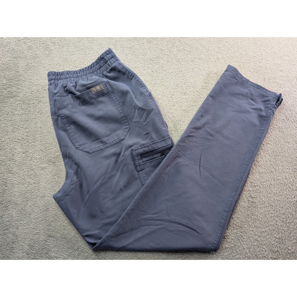 Figs Yola Blue Cargo Scrub Pants Technical Collection Women Medium TW2000R